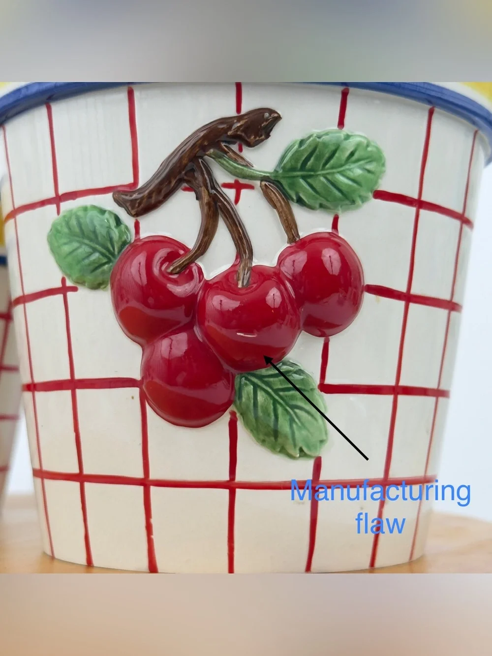 Set of 2 Vintage Dept 56 Life is Just a Bowl of Cherries Flower Pot Plant Holder